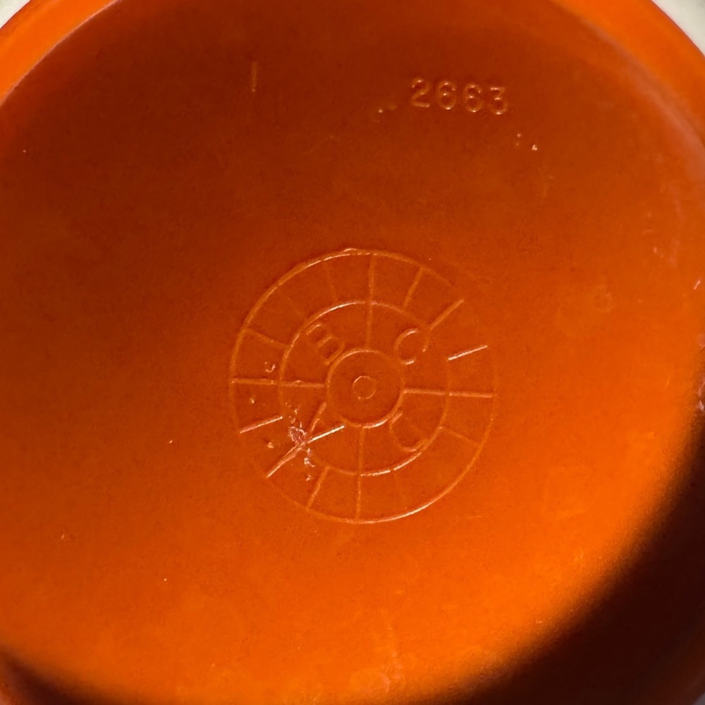 VTG 70s Orange Rubbermaid Villaware colander mixing bowl set 3 PC MCM 2661 2930 - Picture 3 of 16